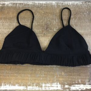 Versatile black bra top casual stretchy band adjustable spagetti straps size S